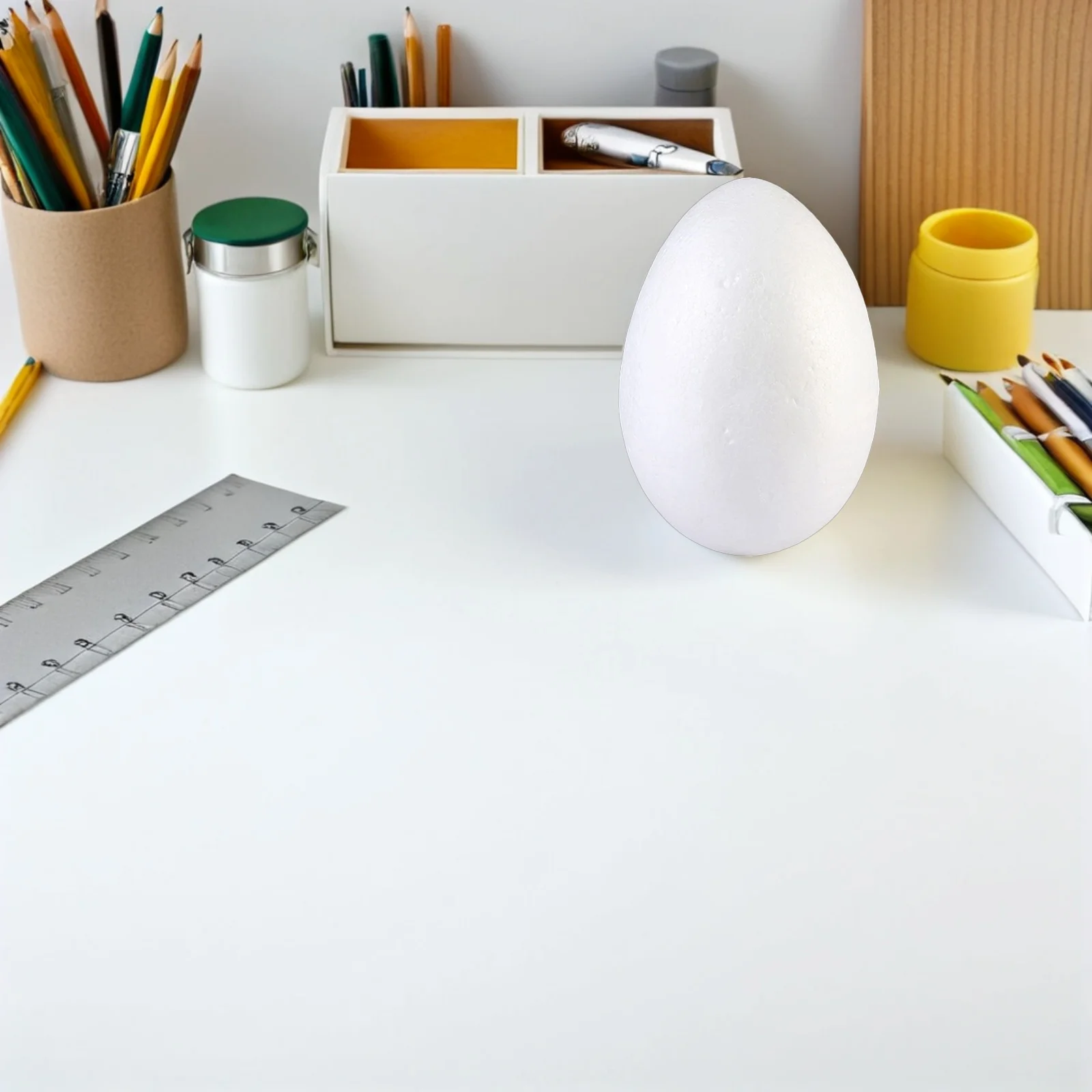

20pcs White Polystyrene Foam Eggs 10 15cm Blank DIY Craft Balls Easter Decorations Festival Ornament Painting Activity Set