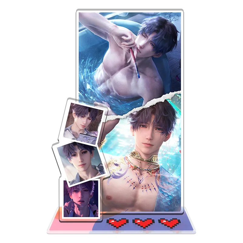 ความรักและ Deepspace Charm Series Rafayel อะคริลิคเซ็กซี่ Boy Zayne โต๊ะเครื่องประดับกล้ามเนื้อ Sylus อุปกรณ์เสริมสะสม Caleb ของเล่น