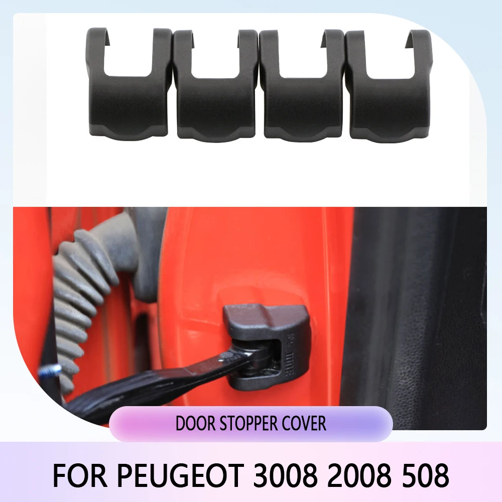 Doofoto 4x Car Door Limiting Stopper Cover For Peugeot 3008 2008 508 Protective Accessories Lock Case Styling view 6