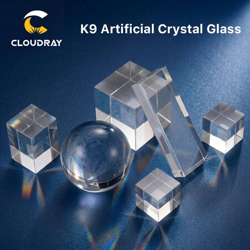 Cloudray K9 Crystal Glass Cube for UV Laser Marking Machine, Engraving Tool Part & DIY Craft Ornament Making Accessory