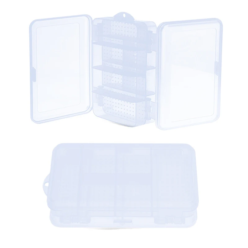 Double-Layer 10 Grids Nail Art Organizer Box Storage Tool Rectangle Plastic Storage Box Beads Clips Container Manicure Salon