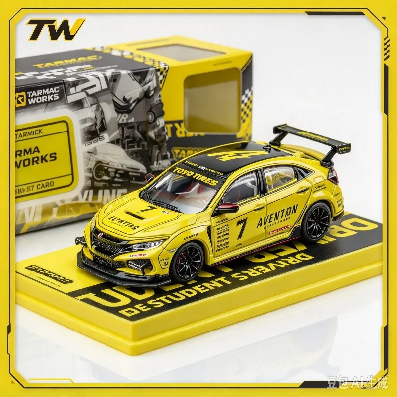 TW 1:64 Honda Civic TYPE R FK8 alloy car model simulation ornament, adult collectible,  A gift for a boy Popular styles.