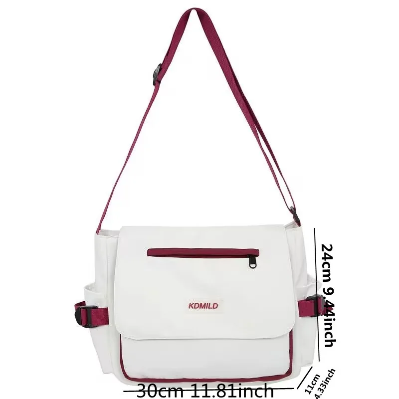 Oxford Diagonal Bolsas Cruz para Mulheres, Versão Casual, Bolsa de Ombro Feminina, Cor Sólida, Bolsas Mensageiro, Moda Juvenil, Nova