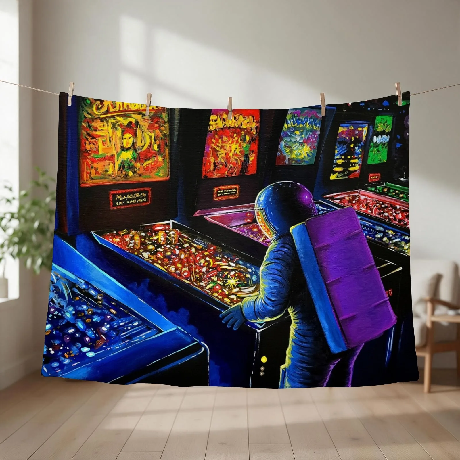 Pinball Wizard Throw Blanket couch cozy soft plush fuzzy picnic outdoor blanket