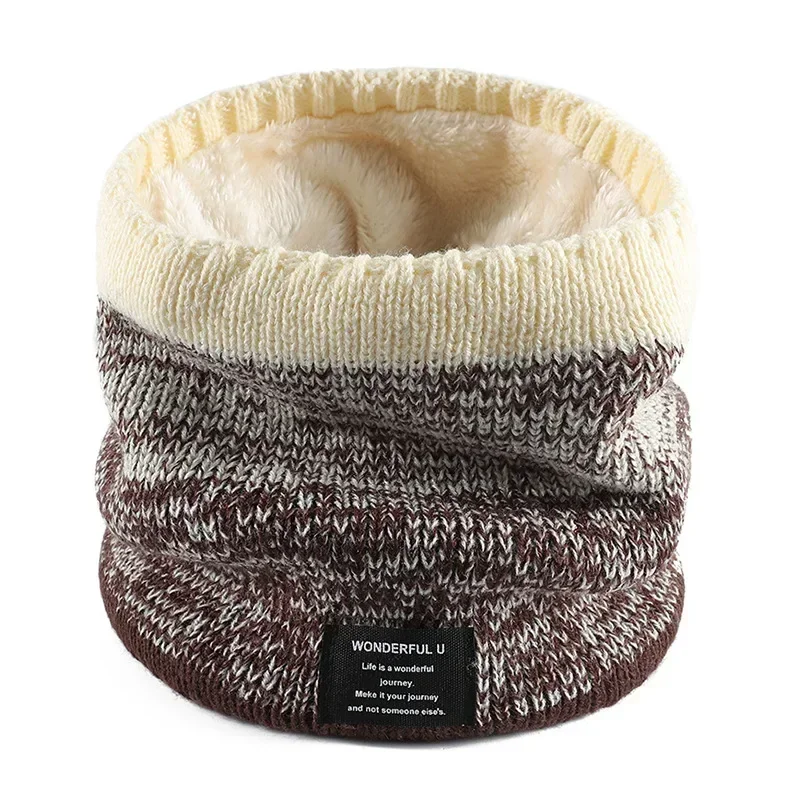 

Winter Scarf for Men/Women Fleece Ring Knitted Warm Solid Scarf Neck Warmer Thick Cashmere Hot Handkerchief Ski Mask