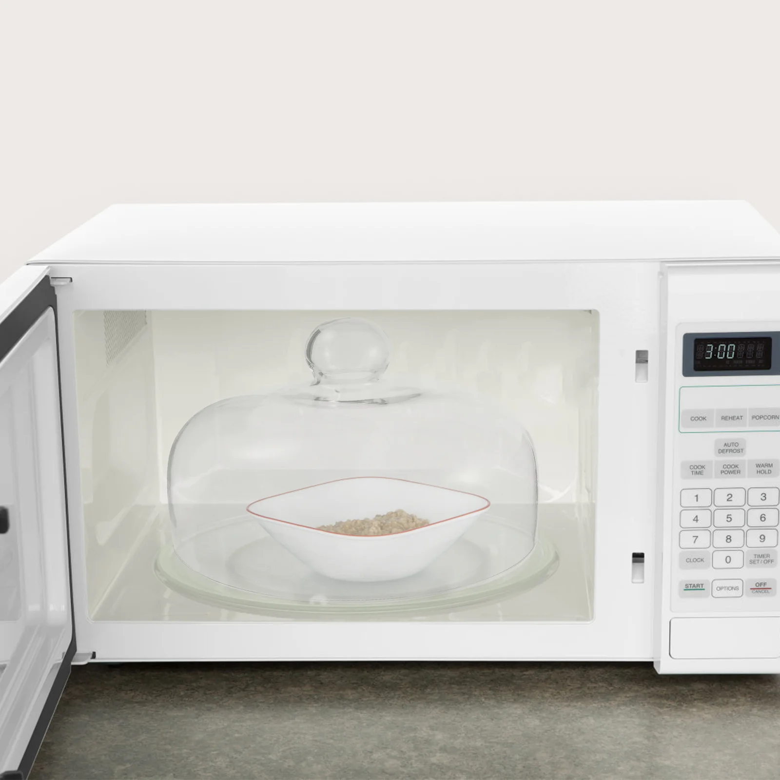 

Transparent 24cm Glass Microwave Cover Splatter Guard High-Temperature Resistant Food Protector Kitchen Gadget