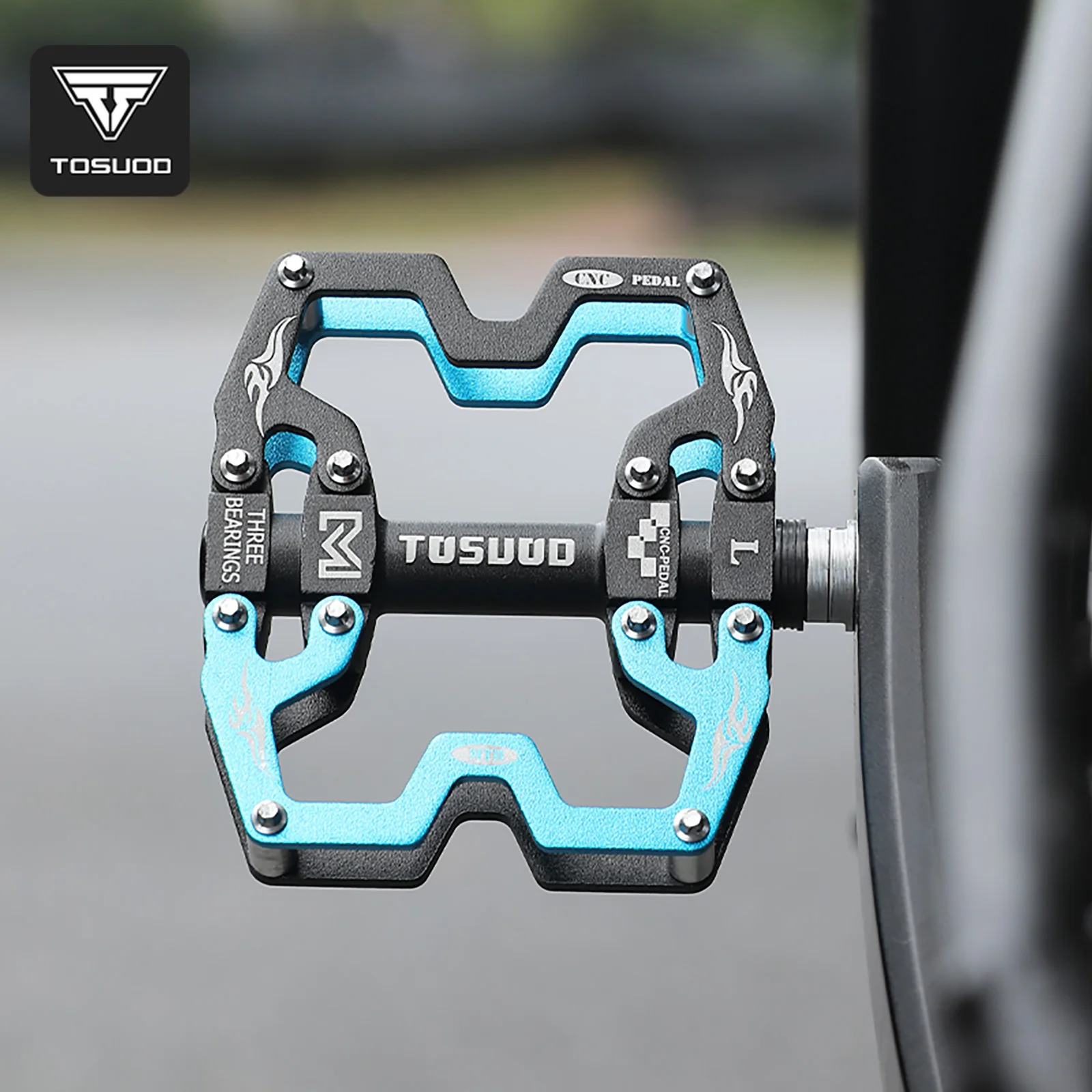 TOSUOD Fahrradpedale Ultraleicht Rutschfest Aluminiumlegierung Wasserdicht Rennrad MTB Bike Persönliche Breite Pedale Fahrradzubehör