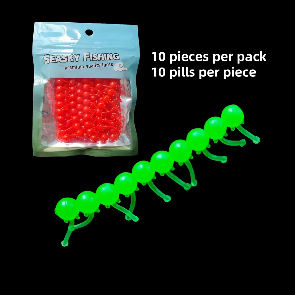 MUKUN Float Bite Bead Stretchy Tear-resistant Floating Lure Bead Strawberry/Corn Flavor Silicone Artificial Fishing Bead