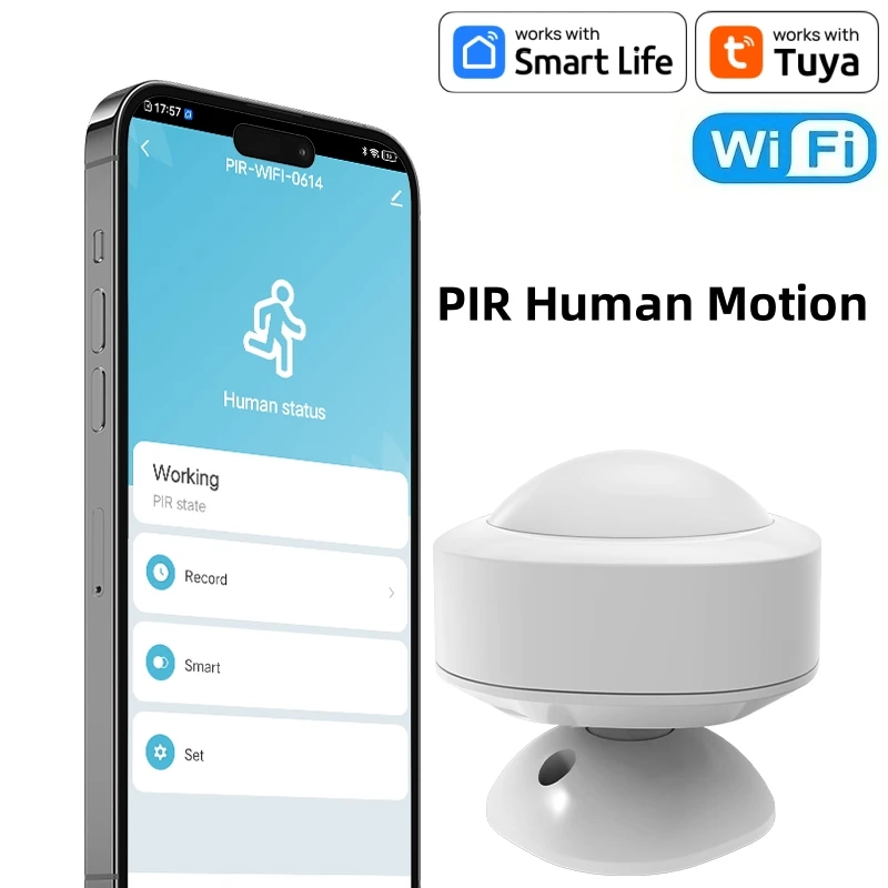 Tuya WiFi PIR Human Motion Sensor Smart Home App Remote Control Intelligent Linkage Body Infrared Detection Security Alarm