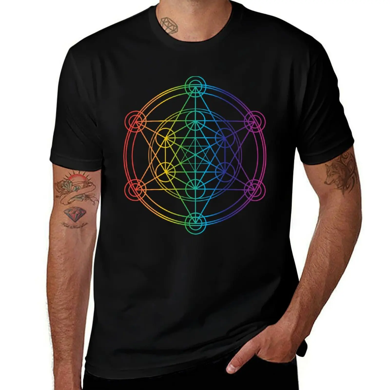 

Sacred Geometry Rainbow T-Shirt Short sleeve tee funny meme t-shirts Clothing shirts graphic tees mens clothing