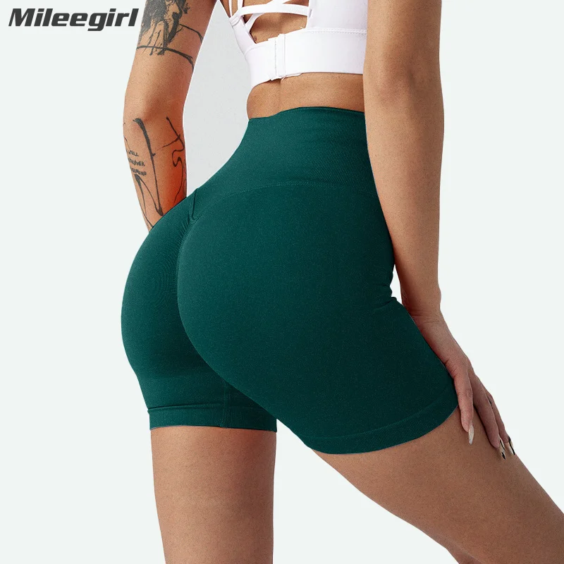 Шорты для фитнеса и спортзала Mileegirl с высокой талией, шорты для йоги, колготки, ударные спортивные шорты для женщин, байкерские шорты для тренировок Scruch Sh