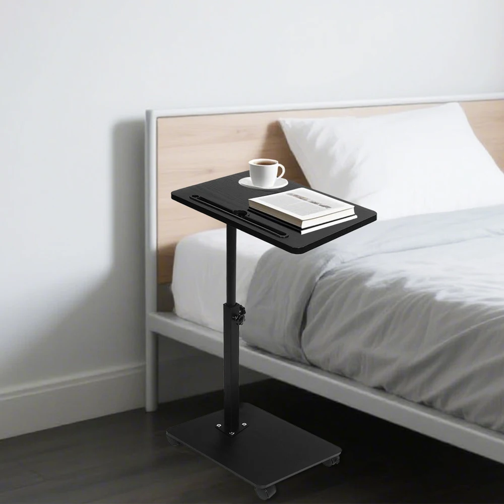Laptop Desk Adjustable Medical Home Bed Food Tray Table 360° Rotatable Sofa Tray Table Home Office Rolling Cart Overbed Bedside