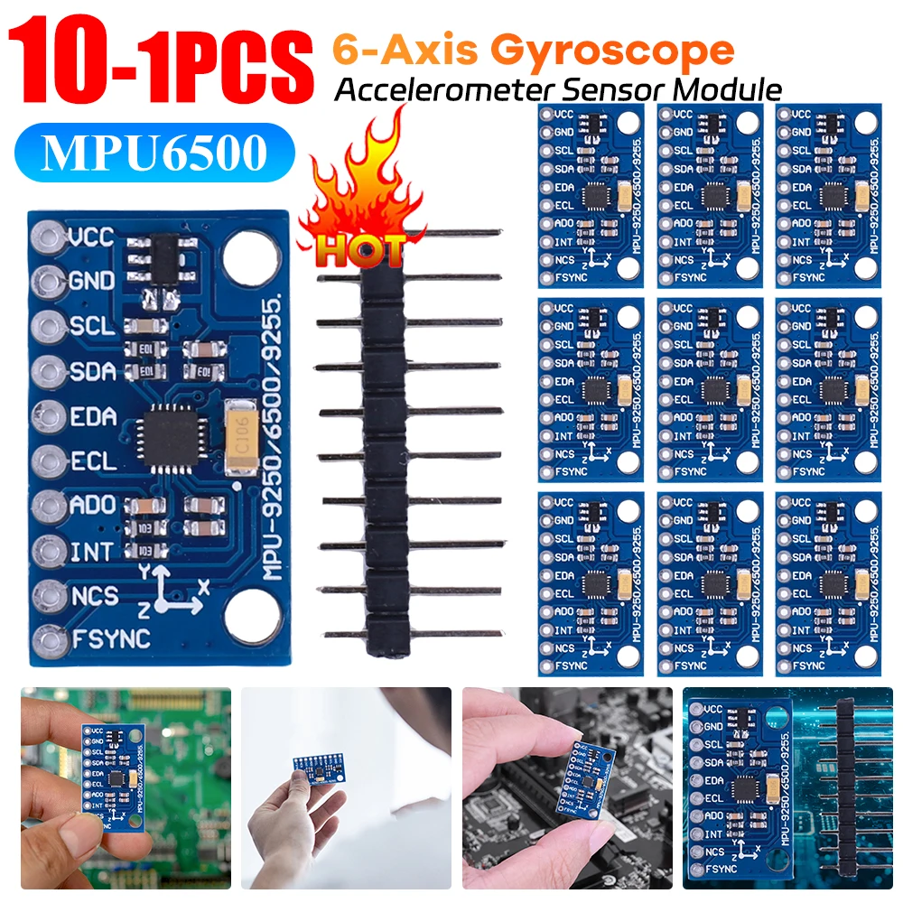 MPU6500 6-Axis Gyroscope Accelerometer Sensor Module 6DOF GY-6500 6-Axis Accelerometer Gyro Sensor Replace MPU6050 for Arduino