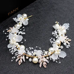Chinese Hair Pins and Side Clips Flower Hairpins Retro headband for Women Girls Fairy rhinestones Hanfu Dress Hair Accessories