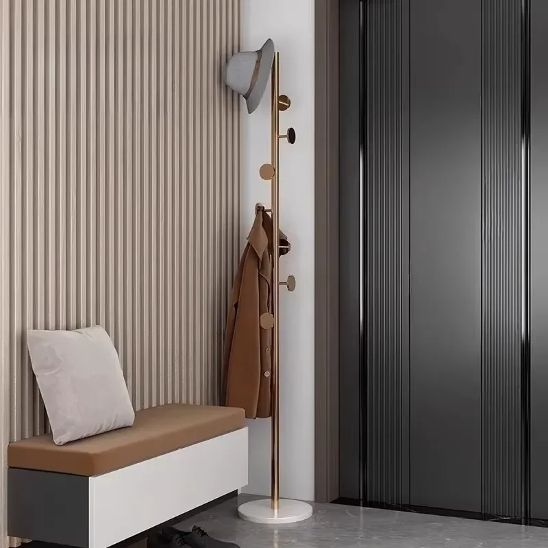 for Light Luxury Metal Coat Rack Floor Hanger Living Room Bedroom Bedside Storage Vertical Racks Shelf Dress Clothes Rack