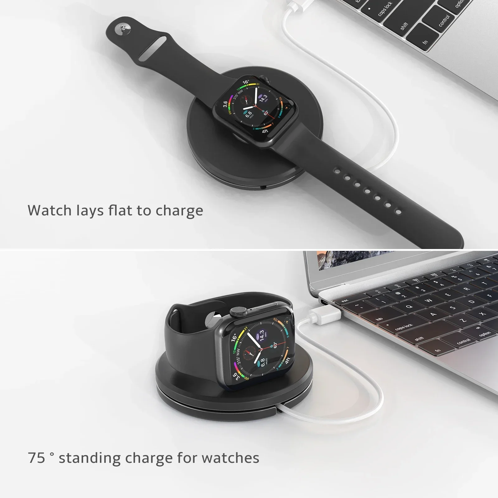 Charging Cable Holder Charging Stand for Apple Watch 9/8/7/6/5/4/3/2/1, Ultra 2, and SE 3 — Built-in Cable Storage - Image 3