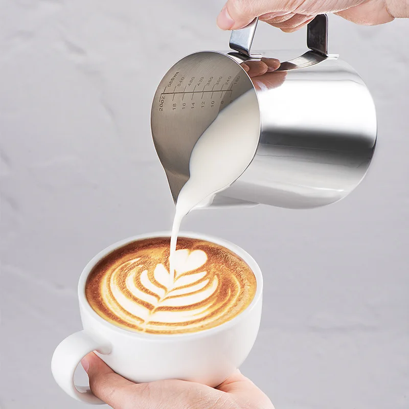 Stainless Steel Milk Frothing Jug Coffee Latte Art Milk Frother Pitcher Stainless Steel Measurement Jug Espresso Barista Tool