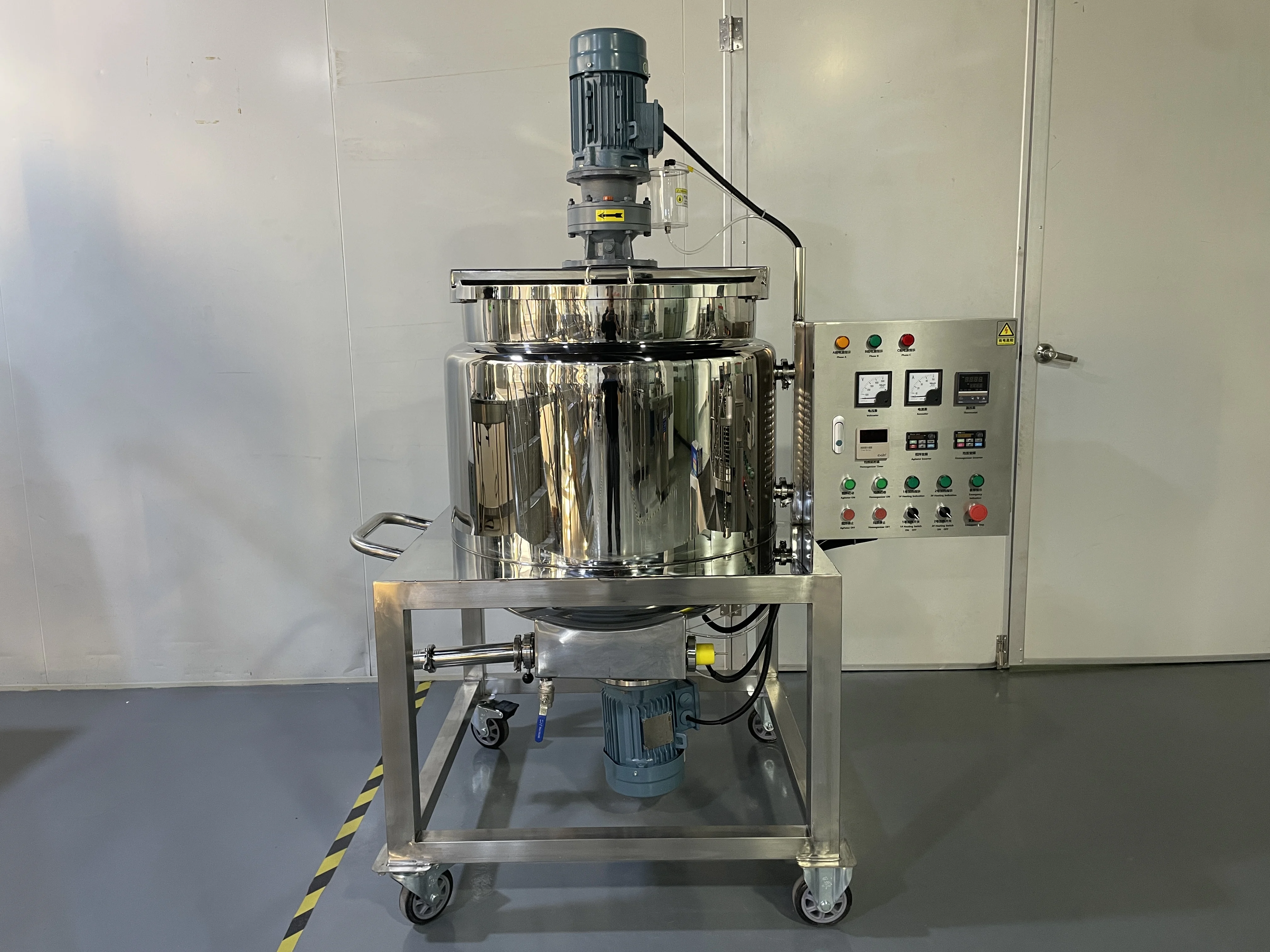 Cheap Stainless Steel Mixing tank With Electric Heating With Agitator Made in China Movable Easy Operate  Shampoo Maker
