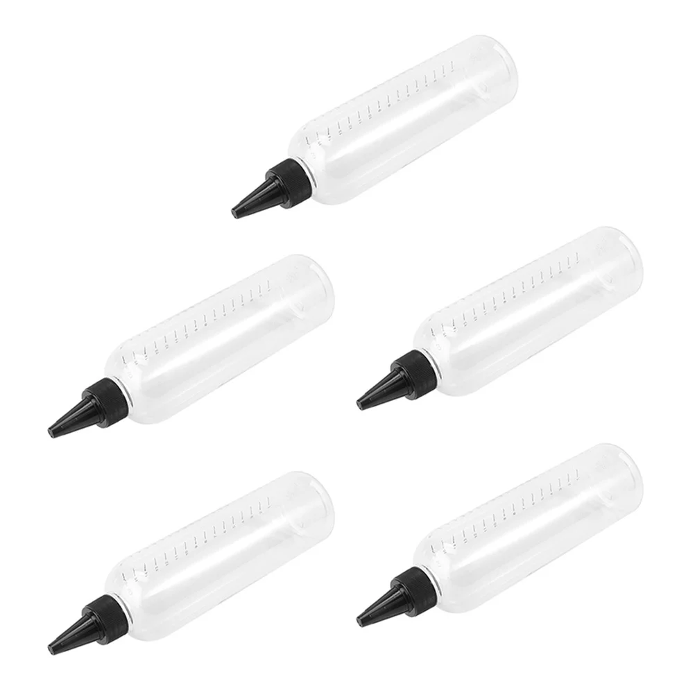 5Pcs Simple Design Sub Bottle with Graduated Scale Portable Refillable Container for Hair Gel Hand Outdoor Trip