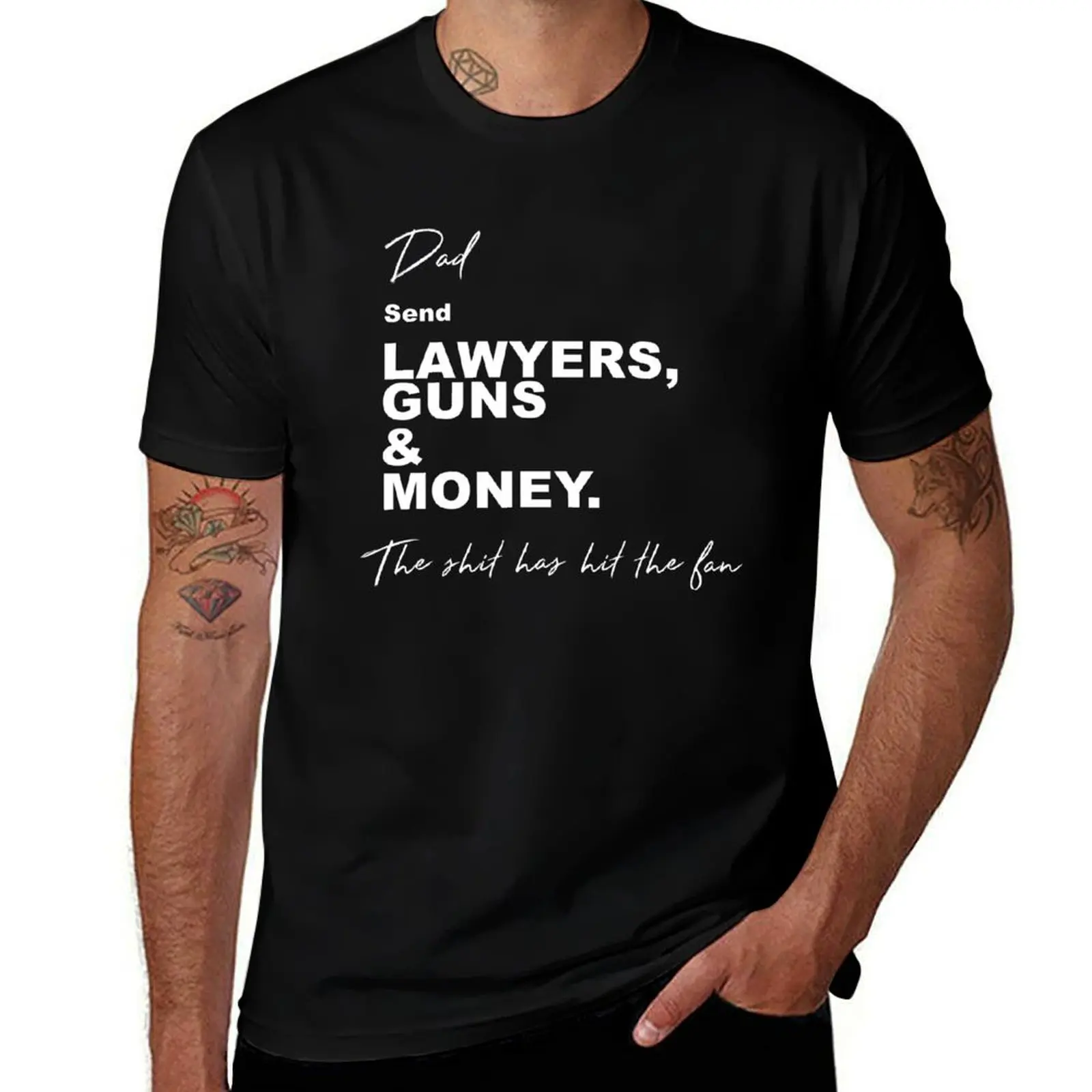 T-shirt décontracté pour le travail, avec inscription « Envoyez aux avocats des armes et de l'argent »