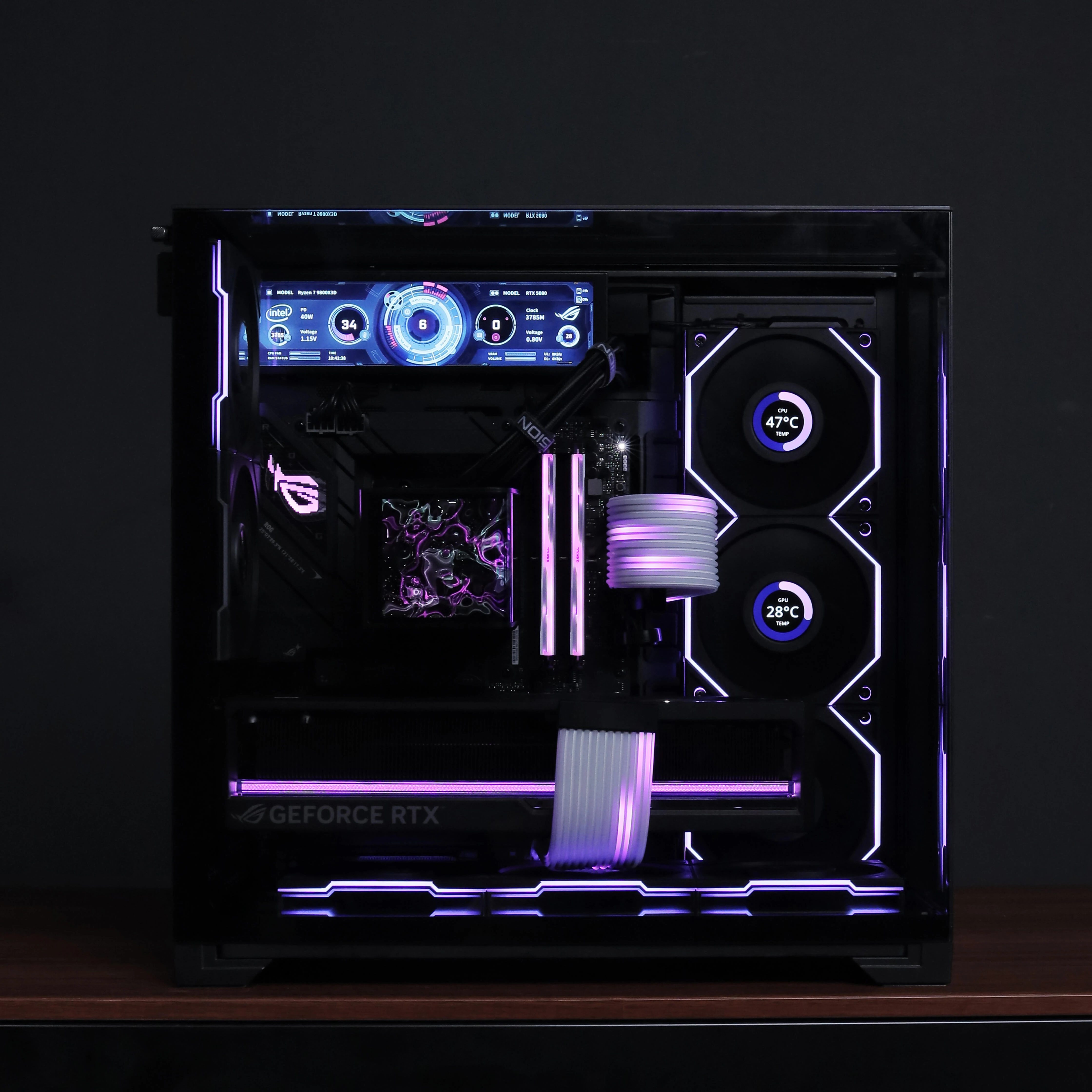 Sea view room computer host 7800X3D 5080 high value fully transparent desktop