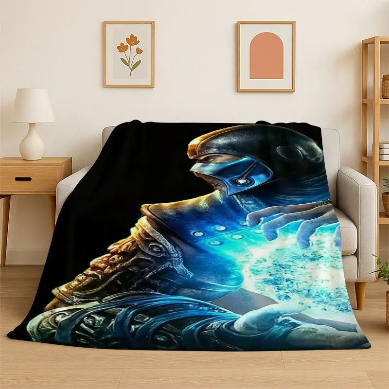 HD Retro Fighter Mortal Kombat Movie Game Flannel Throw Blanket,Warm Cozy Blanket for Bed,Sofa,Couch,Bedroom,Living Room,Office