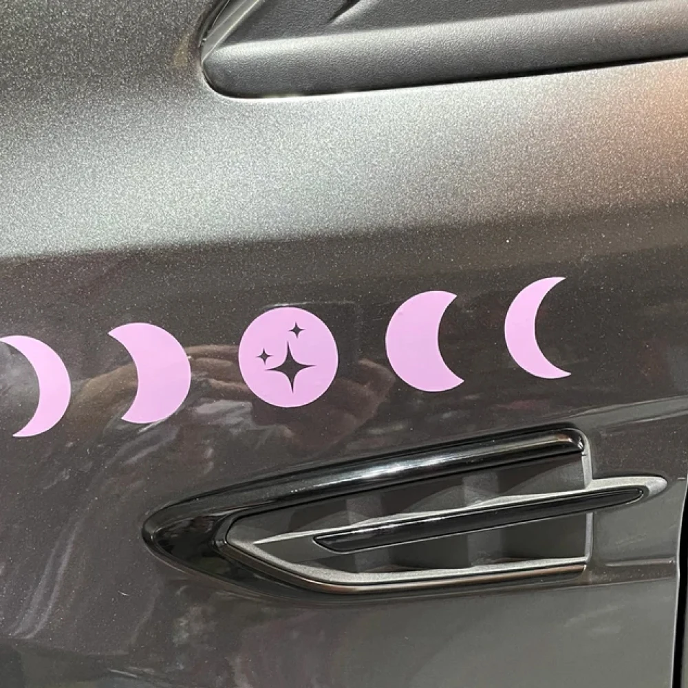 Holographic Moon Phase Astrology Car Decals Witchy Boho Vinyl Stickers Accessories Decoration