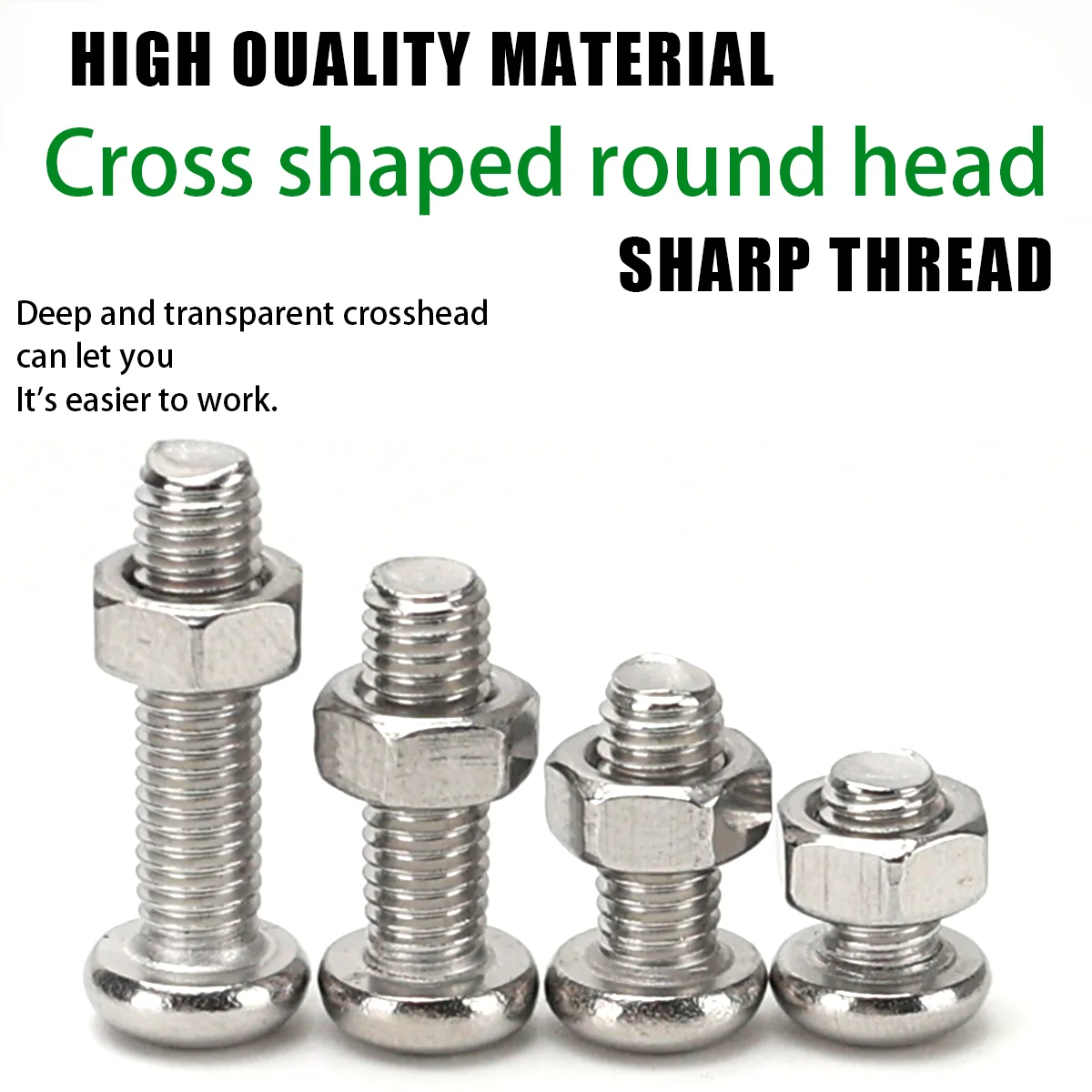 

440pcsM3, M4, and M5 stainless steel Phillips head screws and nuts, /Phillips/countersunk screws, for DIY hardware and furniture