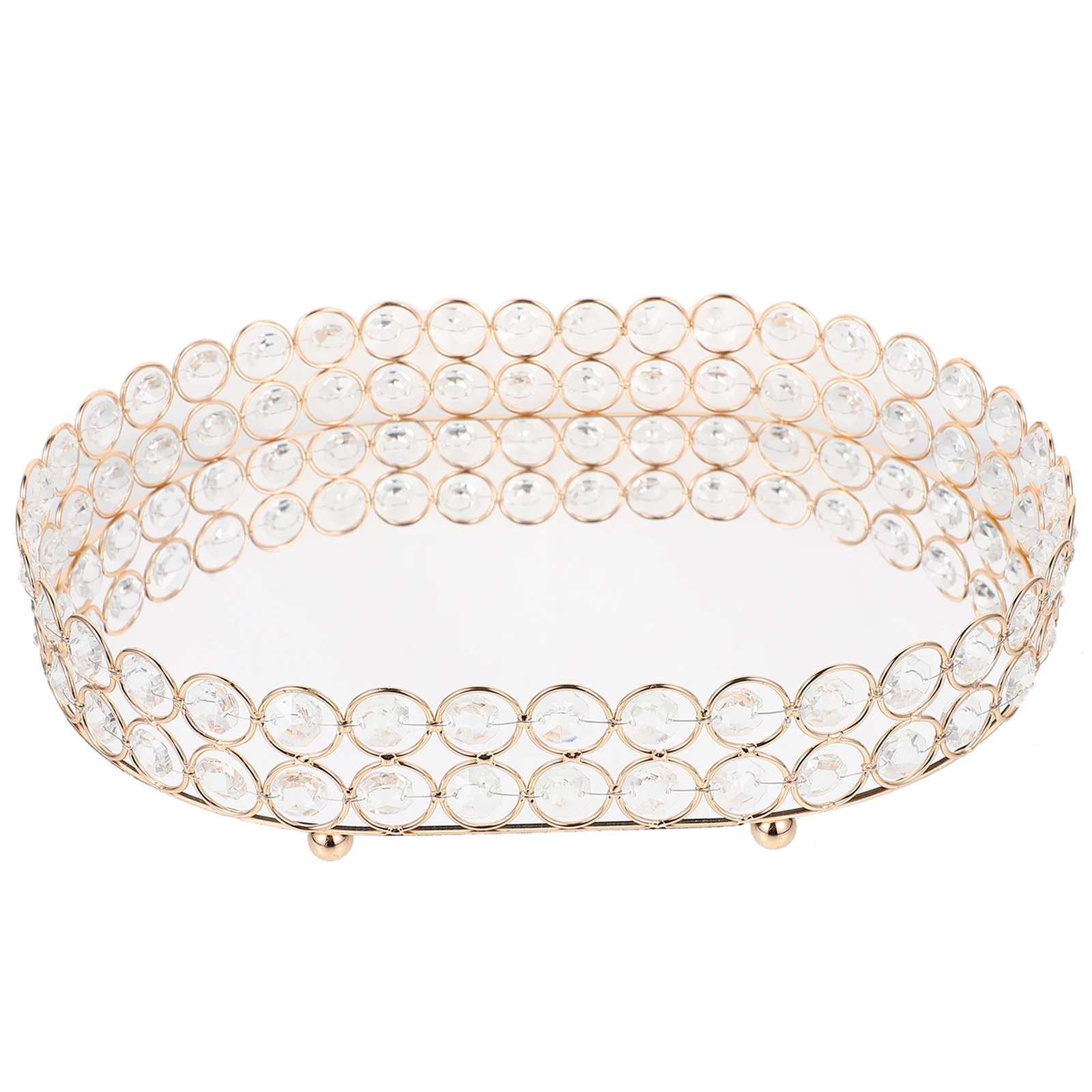 

1pc Jewelry Display Tray Holder Clear Crystal Trinket Storage Dish Organizer for Desktop Decor Cosmetics AccessoriesLight Weight