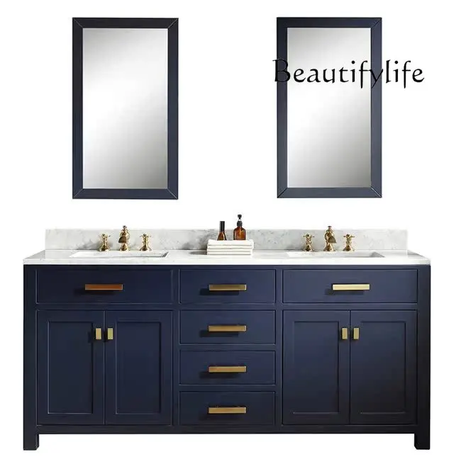 

Nordic modern bathroom cabinet furniture high-end hotel clubhouse villa bathroom cabinet simple style