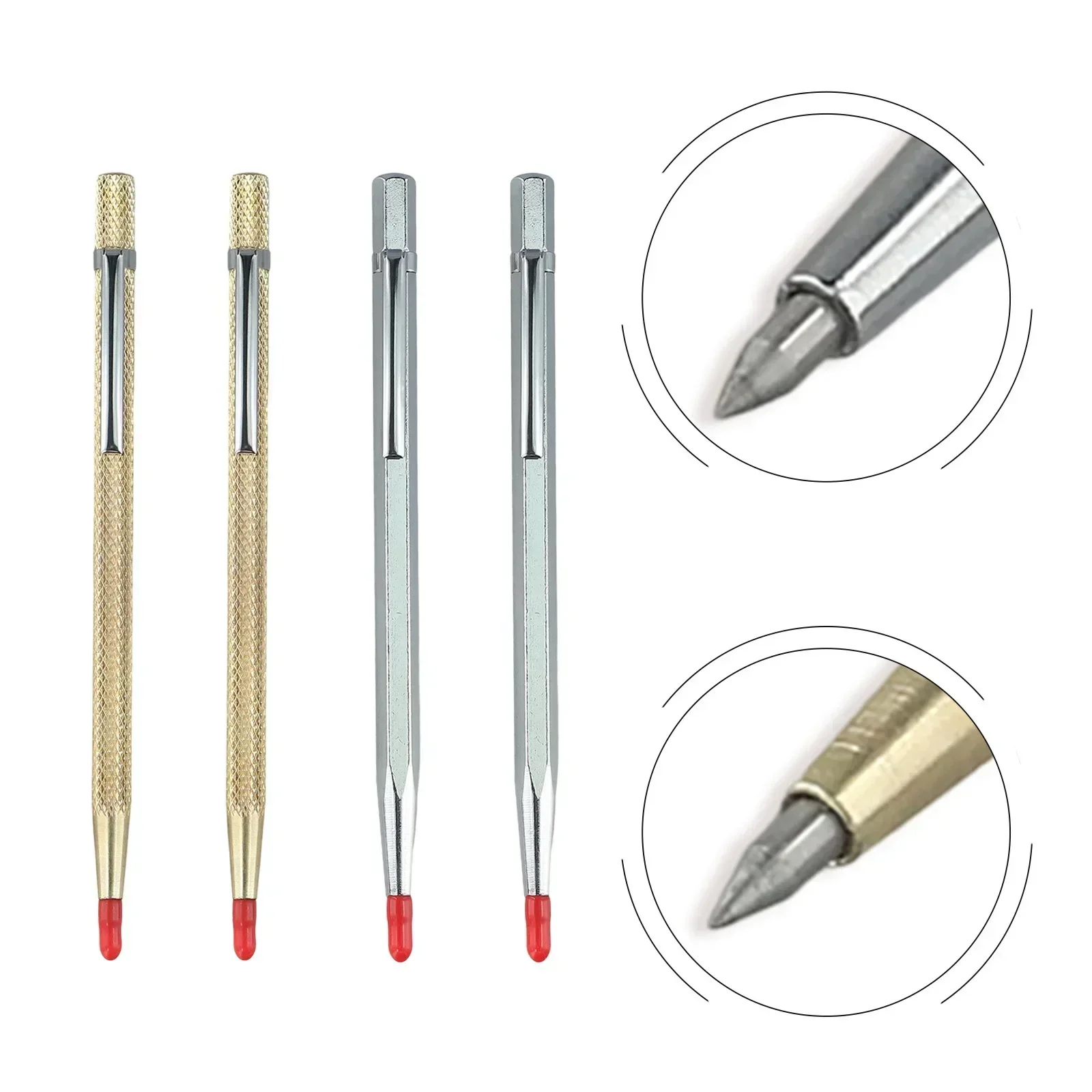 4pcs Metal Tile Cutting Pen Carbide Tip Scriber Pen Marking Engraving Pen For Ceramic Wood Carving Lettering Pen Hand Tools