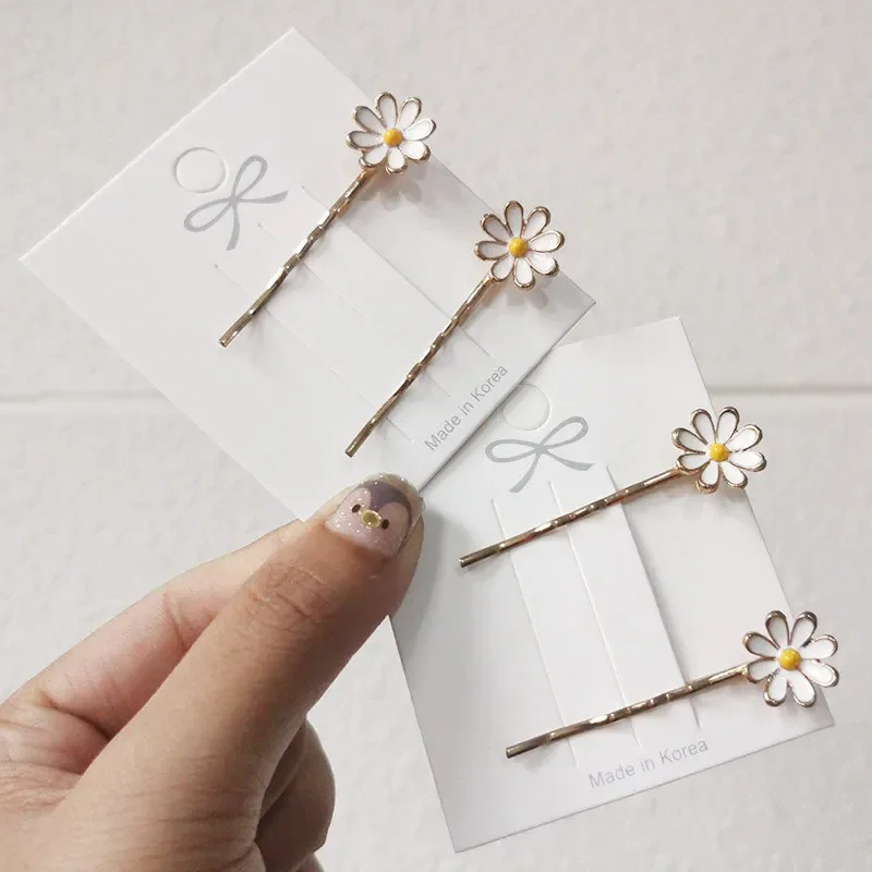 Cute Daisy Hairgrips Gold Color Wave Shape Metal Hair Clips Girl Casual Headwear Hair Accessories