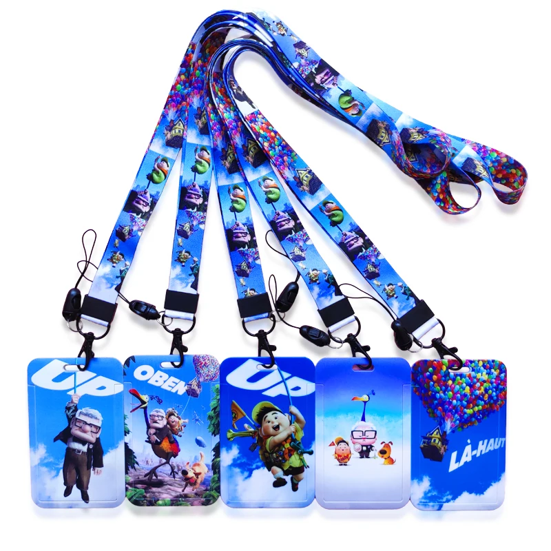 

Disney Up Lanyards ID Card Holders Anime Men Credit Card Case Badge Holder Women Business Cardholder Neck Strap Retractable Clip