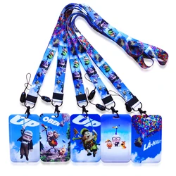 Porte-cartes Disney Up pour hommes et femmes, porte-cartes d'identité, étui pour cartes de crédit Anime, porte-badge, porte-cartes d'affaires, sangle de cou, clip rétractable