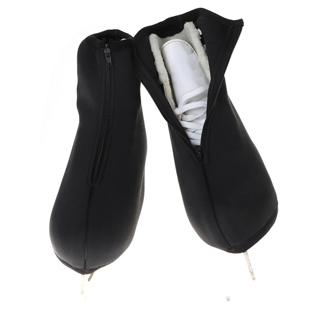 Cubiertas para botas de patín de hielo, Protector de zapatos de patín antiarañazos negro, cubiertas térmicas de neopreno para patinaje sobre hielo, patín artístico