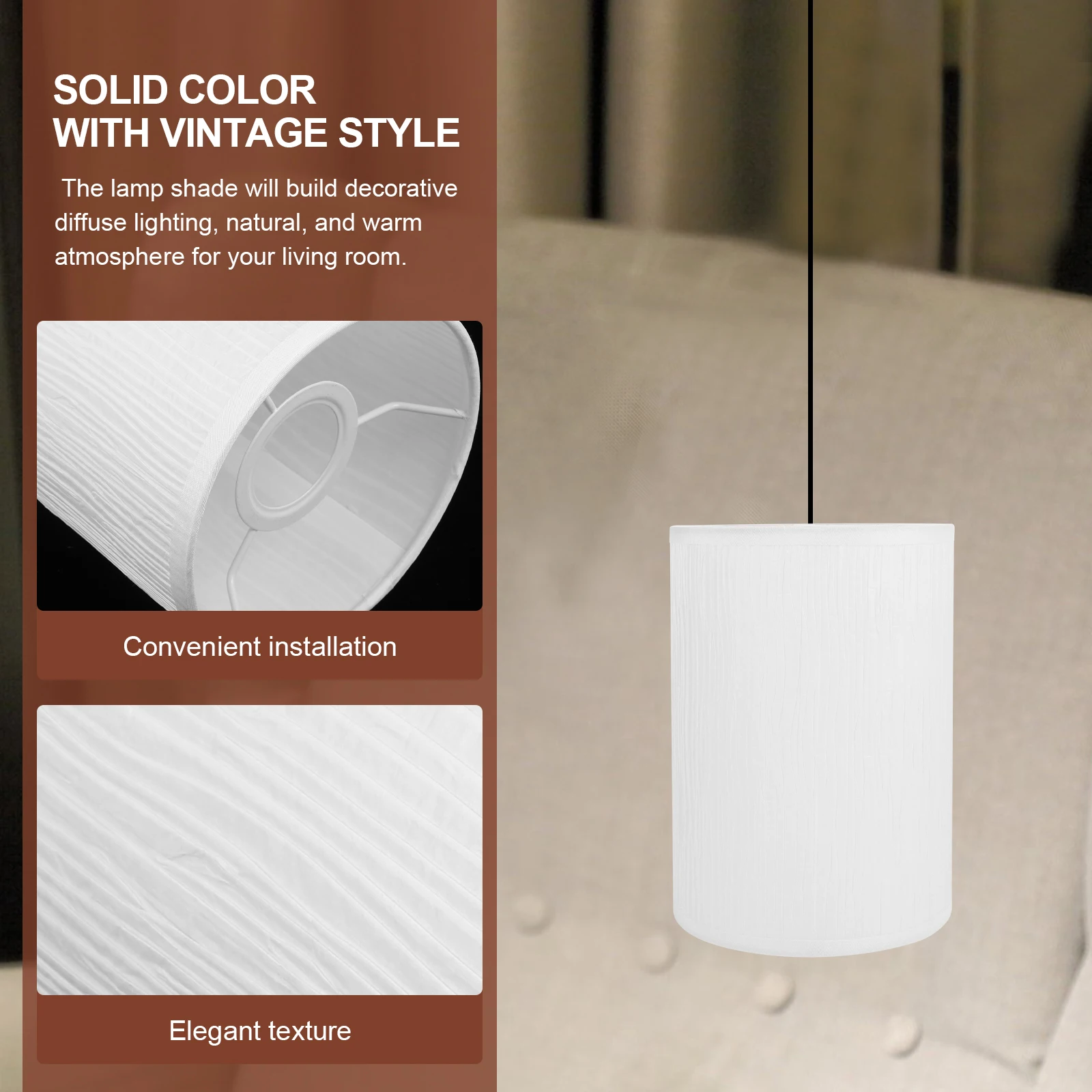 

E27 E14 Lampshade Pendant Light Rural Retro Restaurant Home Decor Cover Replacement Warm Atmosphere Bamboo PVC Small Cylinder