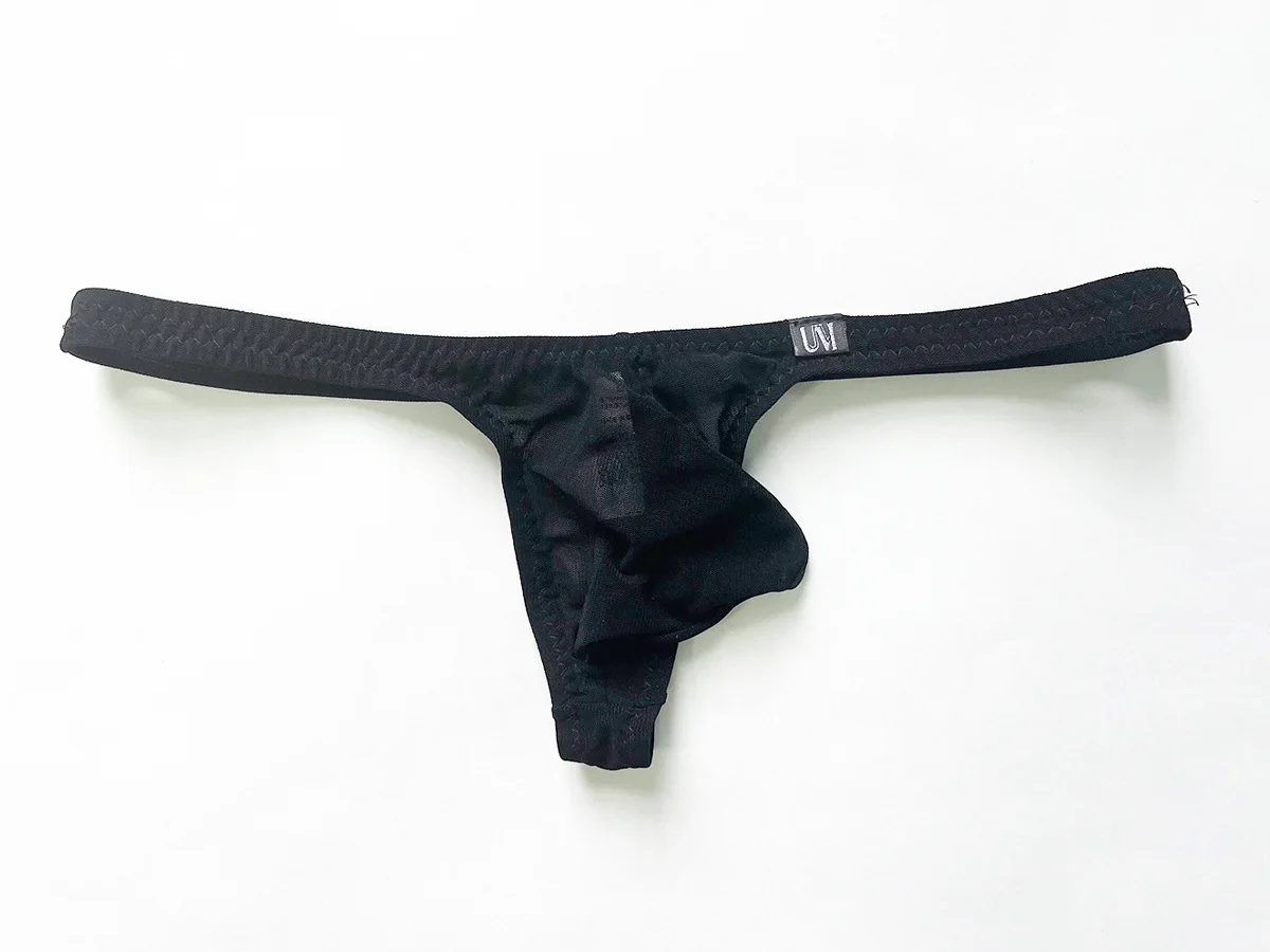 New Arrival Men Low Waist Sexy Sheer Mesh Breathable Thong Underwear 3D Stereo Pouch Male G String Panties
