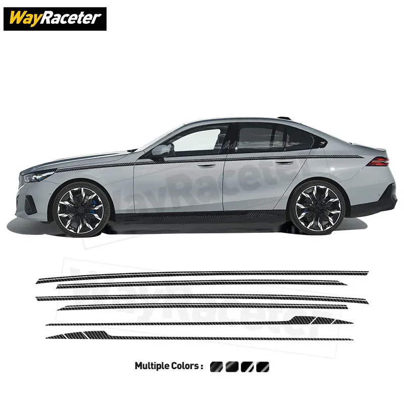 

Виниловая наклейка на боковую наклейку на дверь из углеродного волокна, верхняя полосатая наклейка для BMW G60 2025 5 серии 530i 520i G61 Touring M Performance