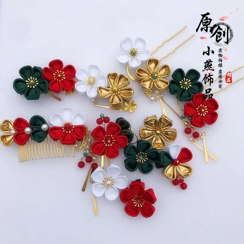 handmade Japanese kimono iBridal Lolita  hairpin hairclip Horquilla nupcial japonesa