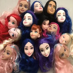 Original Rare Face Princess Girl Doll Head Belle Elsa Anna Mermaid Tiana Doll Parts Girl Collection Gift Toys Doll Accessories