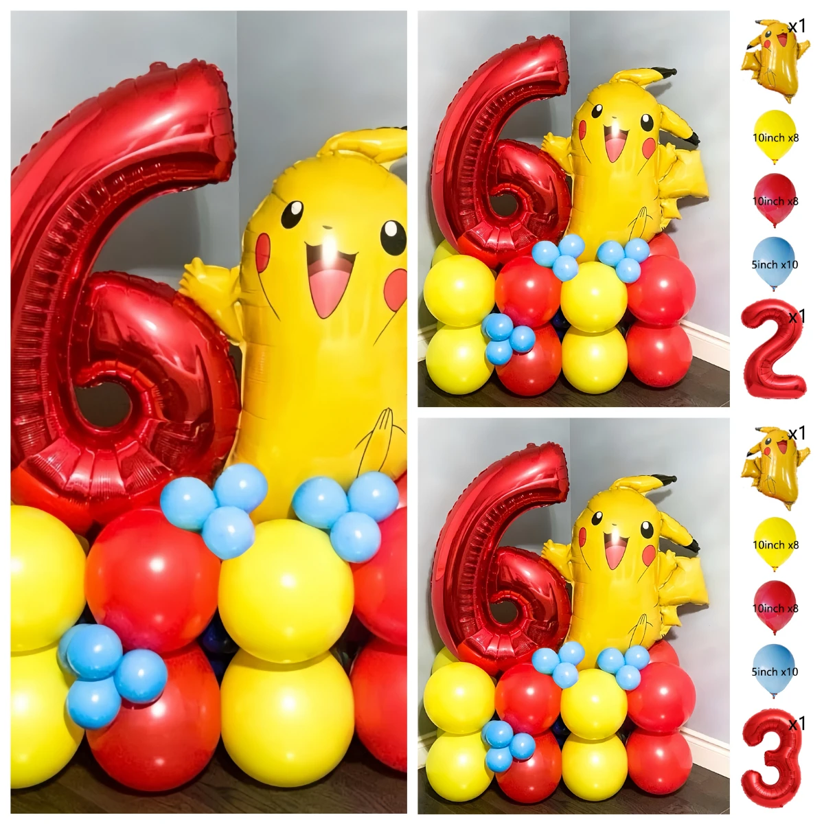28 stücke Cartoon Monster Pikachu Ballon Set Junge Mädchen Geburtstag Partei Liefert Baby Shower Party Dekorationen Globos Kind Geschenke