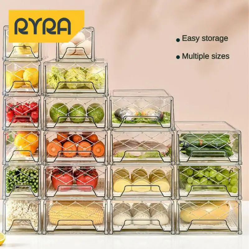 

Refrigerator Storage Box Refrigerator Storage Neat And Beautiful High Transparency Home Storage Stackable Crisper Superimposed