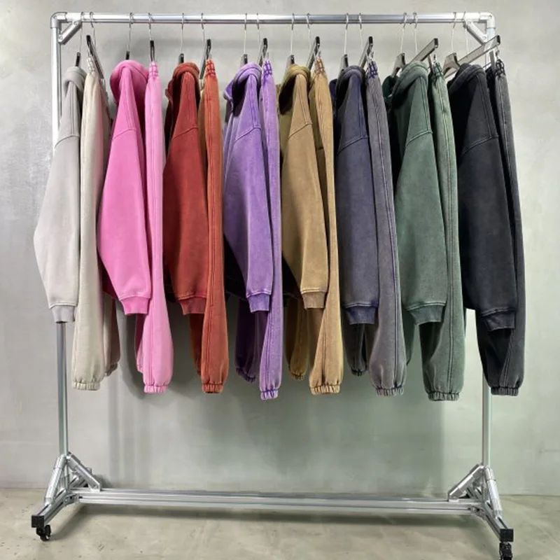 

Mens Heavy Cotton Washed Hoodies Suit for Winter Luxury Sweatpant Set Loose Fit Streetwear Uniform Women Retro Jogger Tracksuit