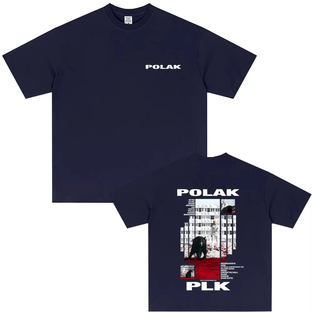 مغني الراب Plk Polak الجرافيك تي شيرت الرجال النساء موضة البوب الموسيقى الشارع الشهير المرأة عادية القطن طباعة تي شيرت خمر الهيب هوب تيز