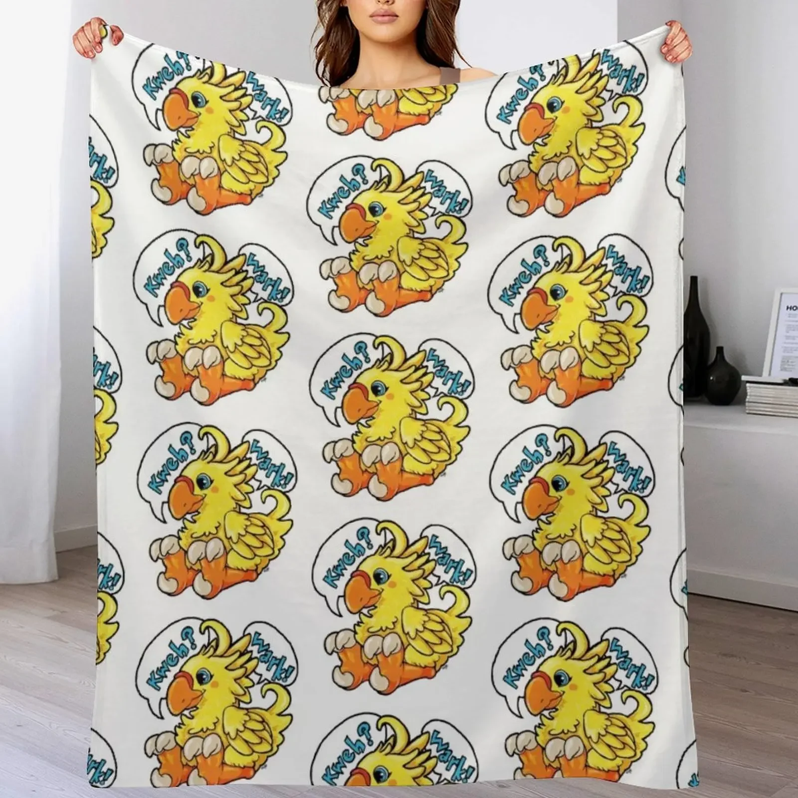 

Chocobo Throw Blanket Cute Plaid Extra Large Throw Luxury Throw Decoratives Blankets