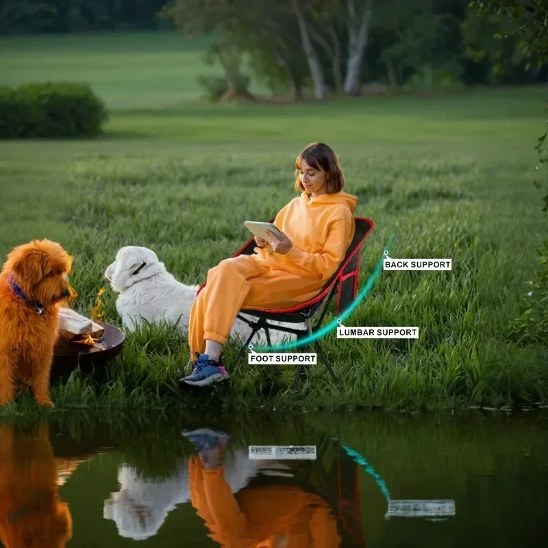 كرسي تخييم محمول مع حقيبة تخزين كرسي صيد للشاطئ في الهواء الطلق للسفر والنزهات والمشي لمسافات طويلة والترفيه وخفيف الوزن ومعدات المغامرة #3