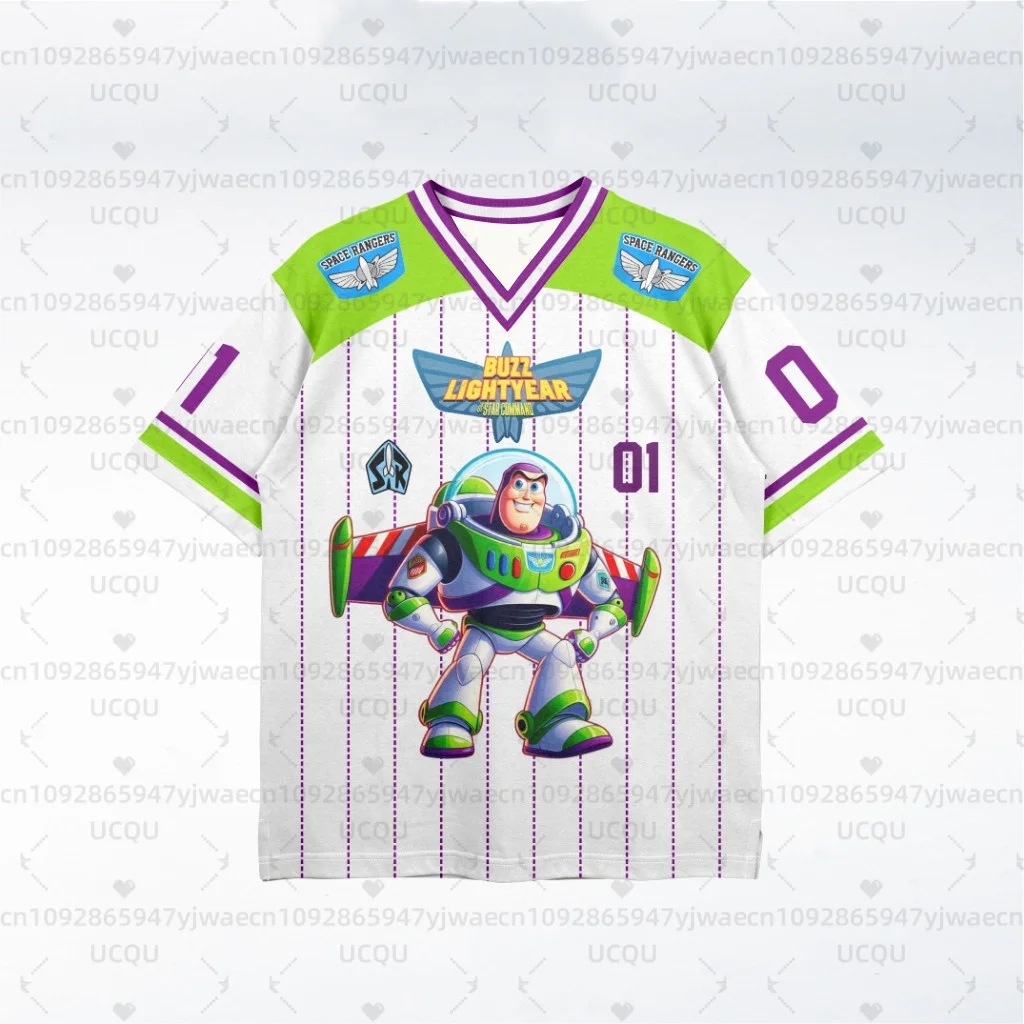 Toy Story Ice Hocky Player Jersey Buzz Lightyear adultos niños camisetas de manga corta transpirable de secado rápido hombres mujeres camiseta