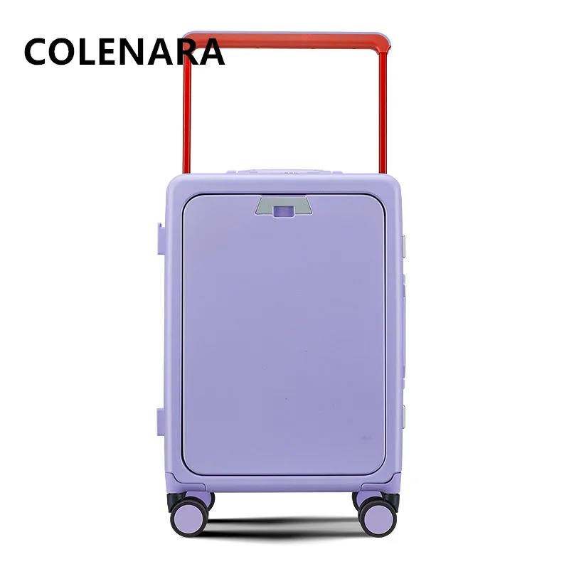 Colenara Roll gepäck Front öffnung Laptop Boarding Case 24 Zoll Aluminium rahmen Trolley Case 20 "USB-Lade koffer