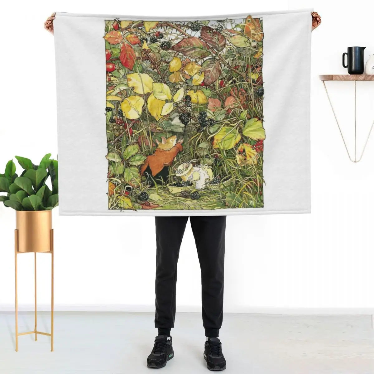 Blackberry picking Throw Blanket Soft Bedroom Blanket for Night Sleeping