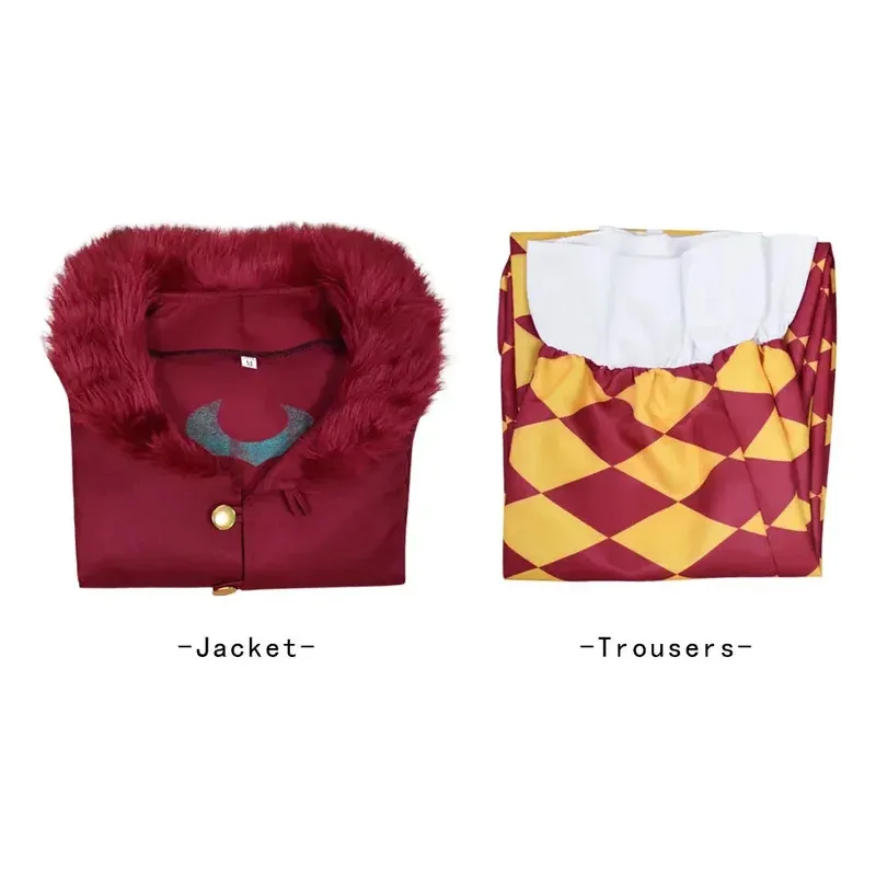 Anime Bartolomeo Cosplay Costume Luffy Fans Disguise Jackets Clothes Man Red Trench Pants Halloween Carnival Party Fancy Suit